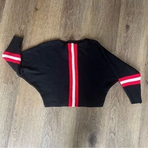 Vintage, navy, red and white striped sweater, size small